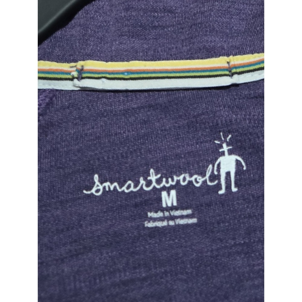 Smartwool Purple 100% Merino Wool Quarter Zip Pullover Sweater M - Picture 5 of 13
